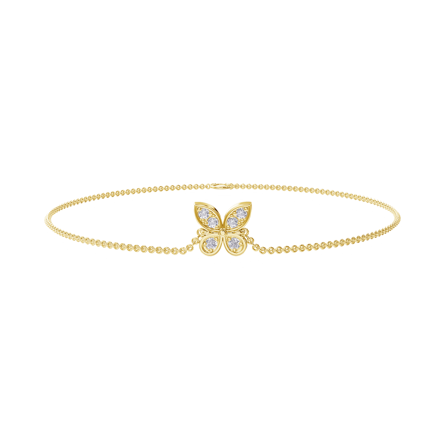 Golden Butterfly Diamond Bracelet