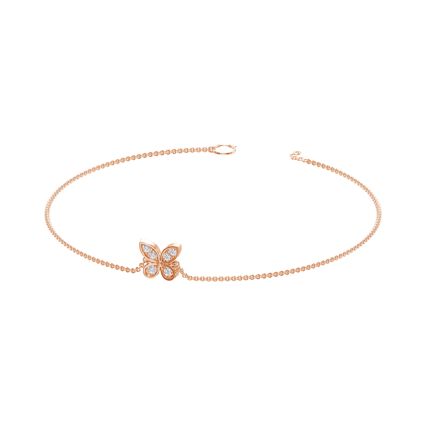 Golden Butterfly Diamond Bracelet