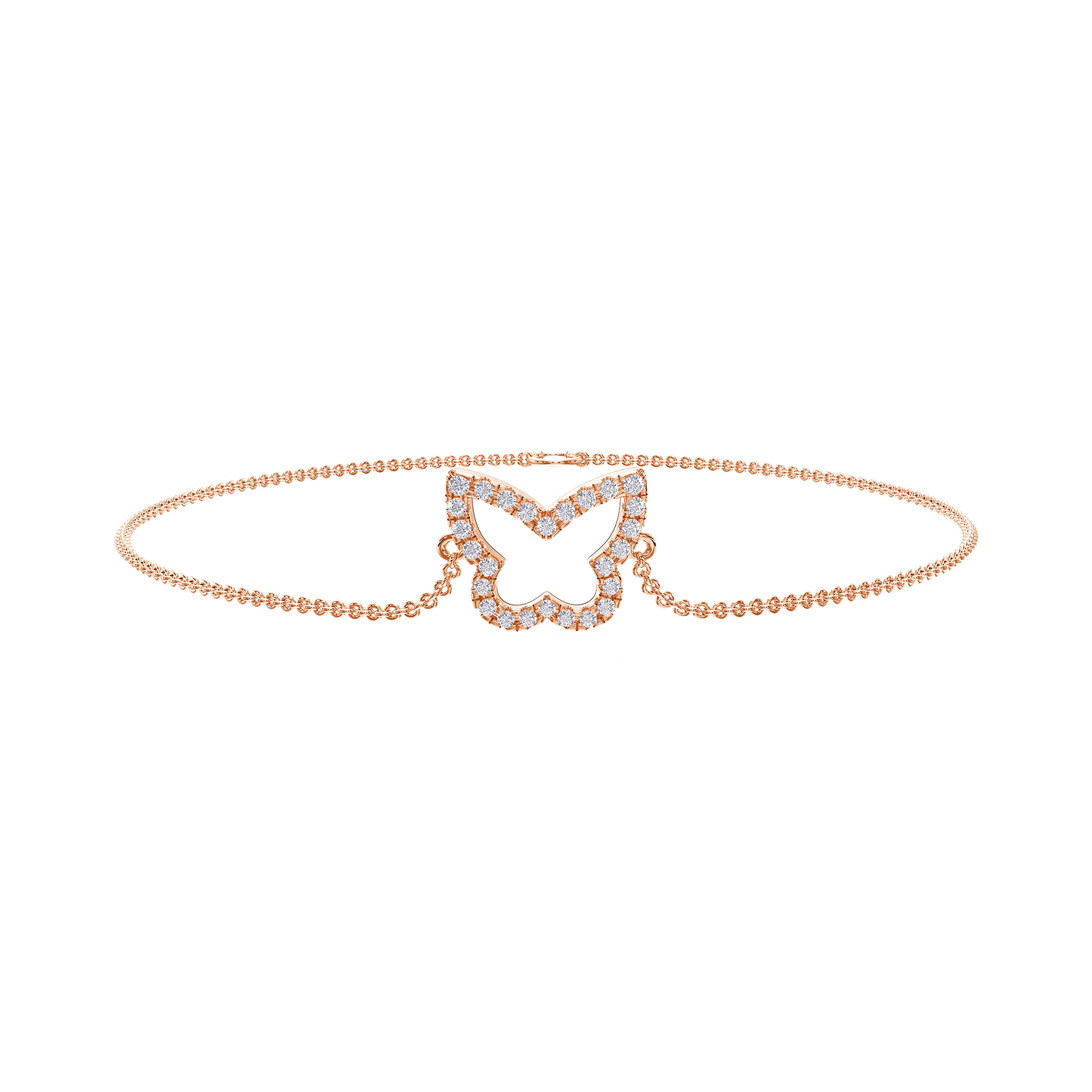 Silhouette Butterfly Gold Diamond Bracelet
