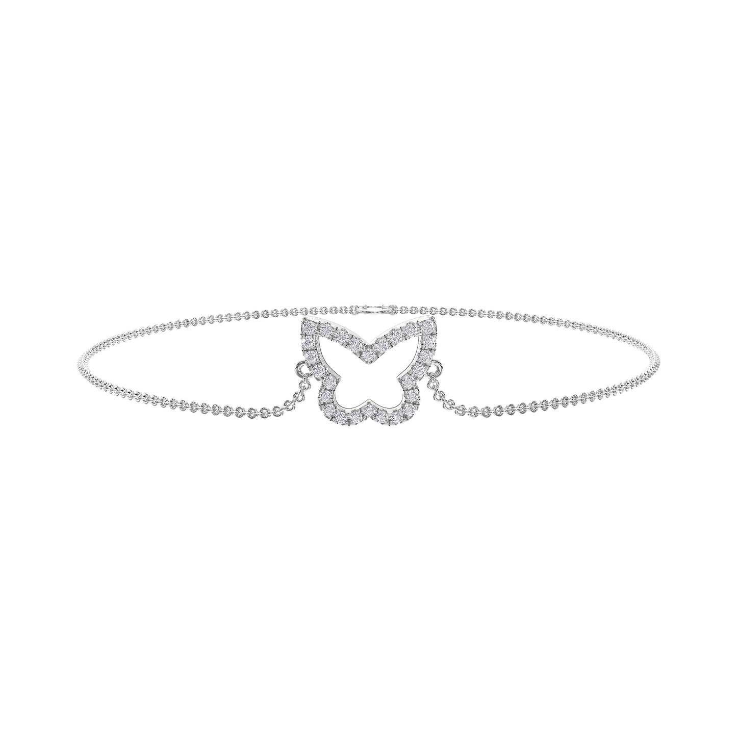 Silhouette Butterfly Gold Diamond Bracelet