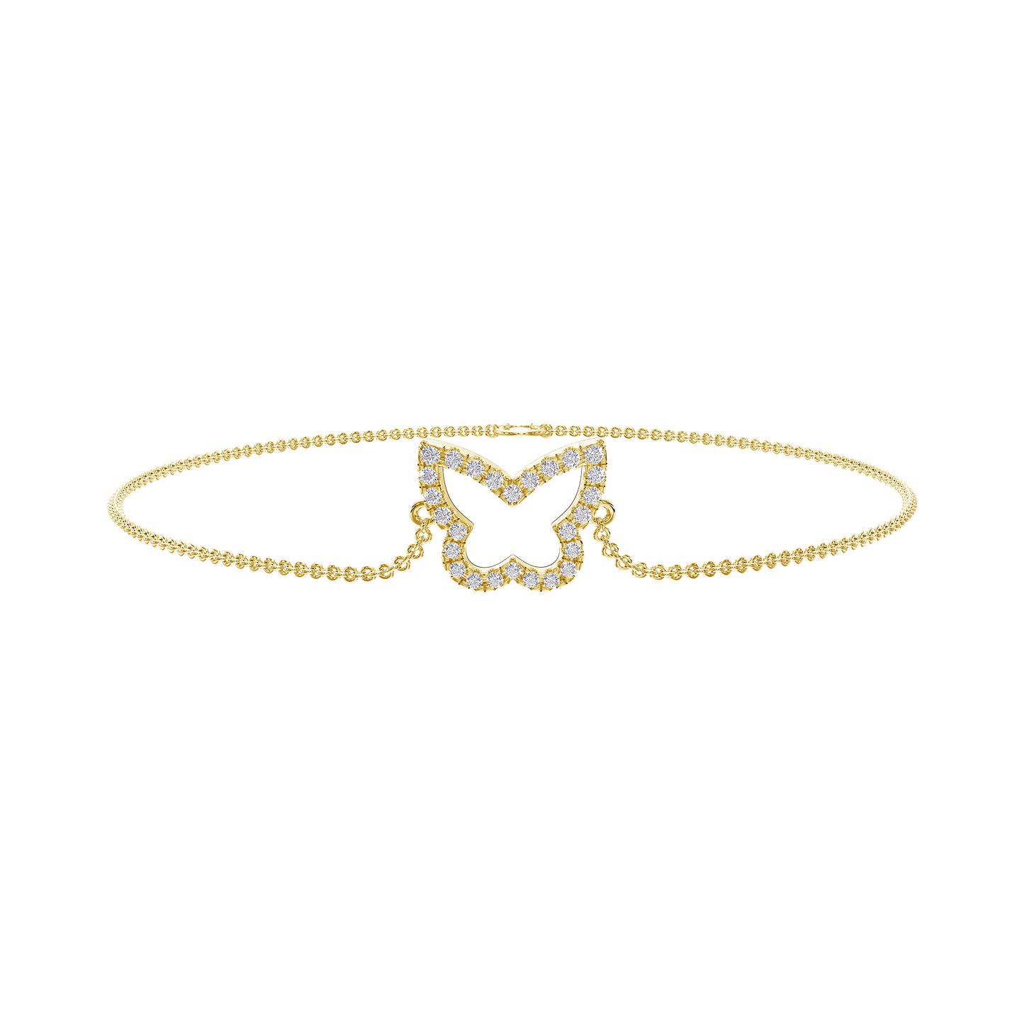 Silhouette Butterfly Gold Diamond Bracelet