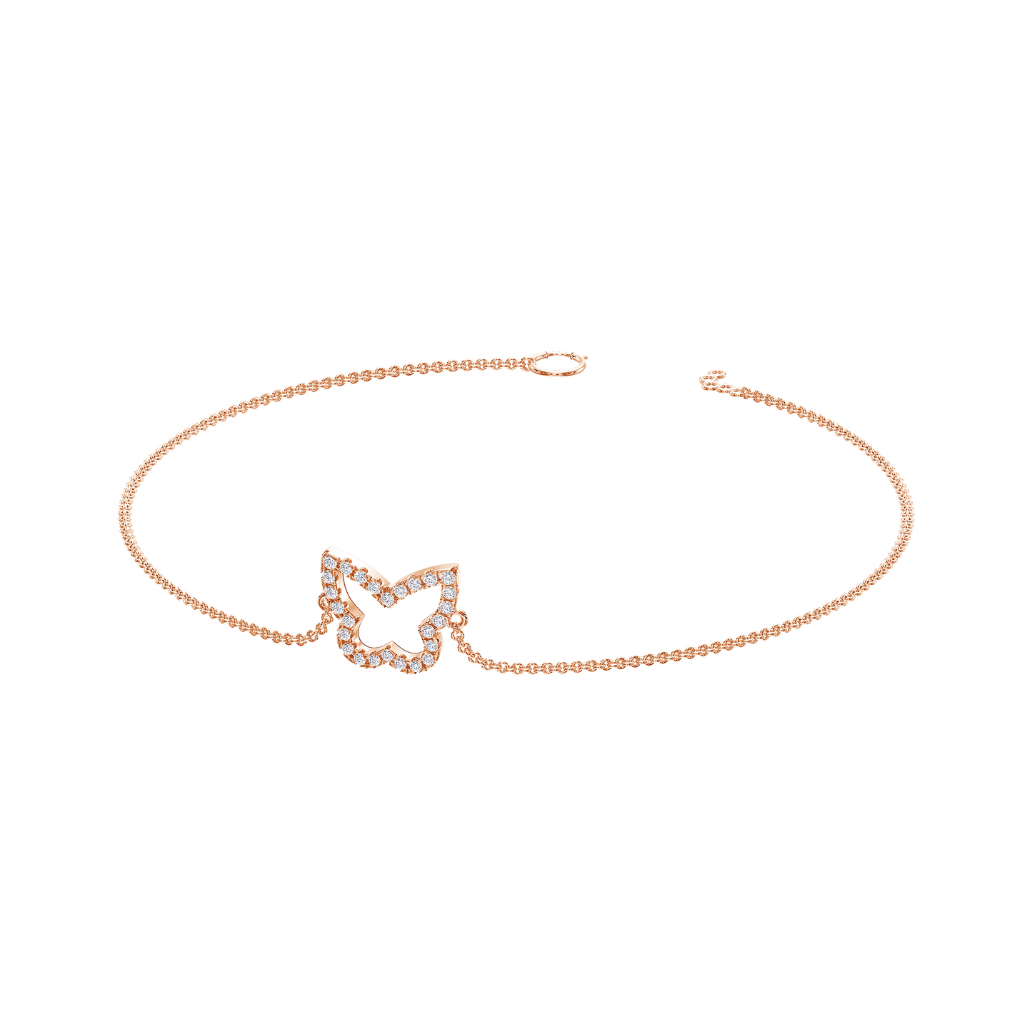 Silhouette Butterfly Gold Diamond Bracelet