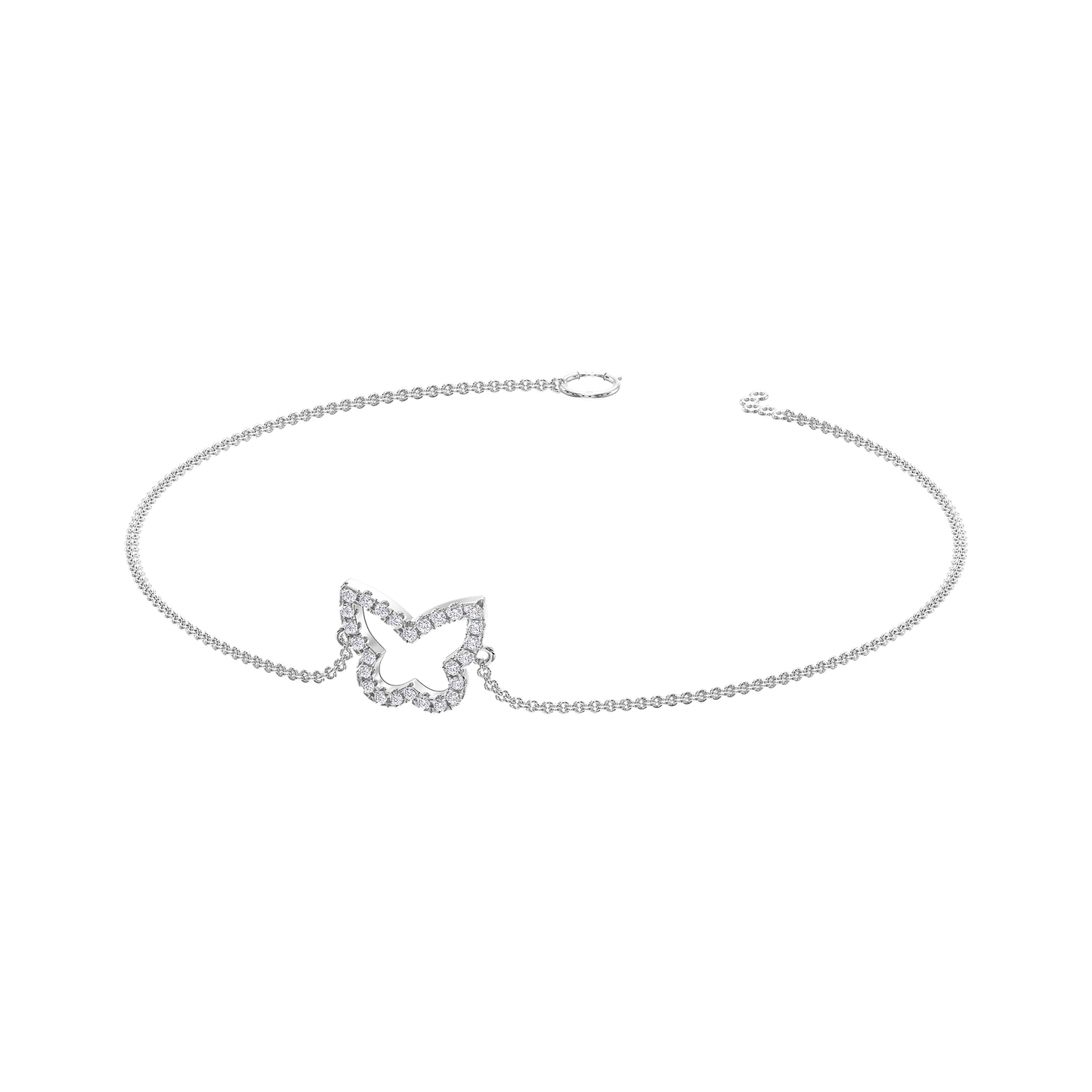 Silhouette Butterfly Gold Diamond Bracelet