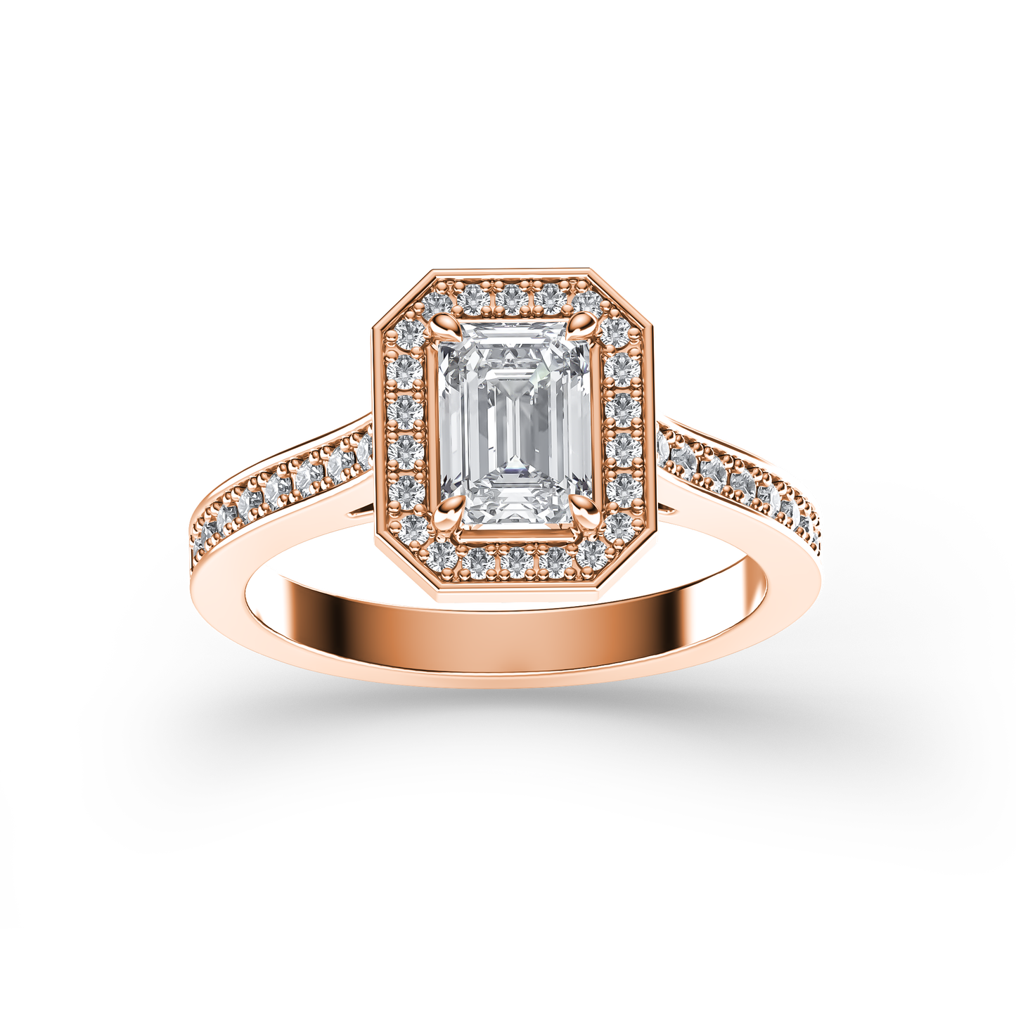 Emerald Majesty Halo Ring