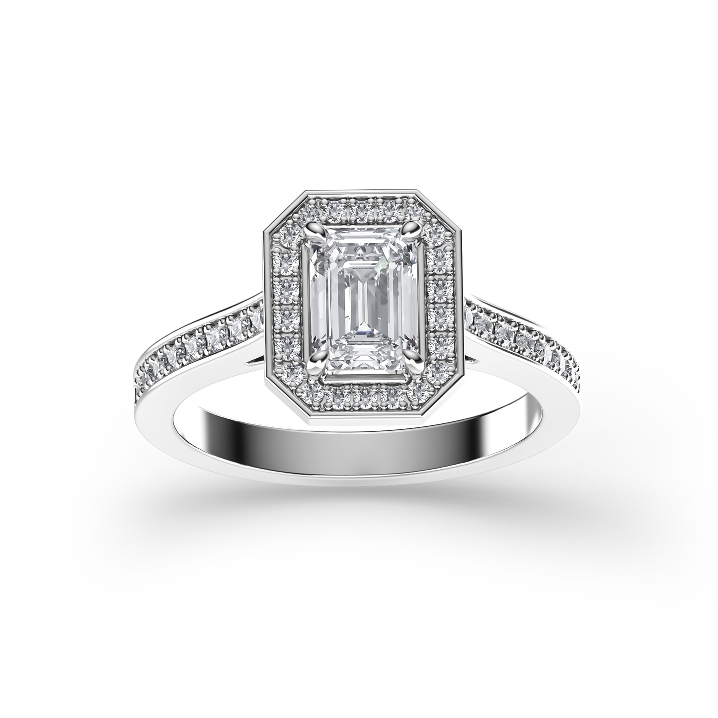 Emerald Majesty Halo Ring