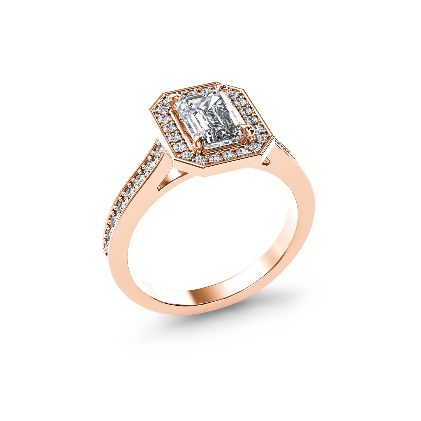 Emerald Majesty Halo Ring