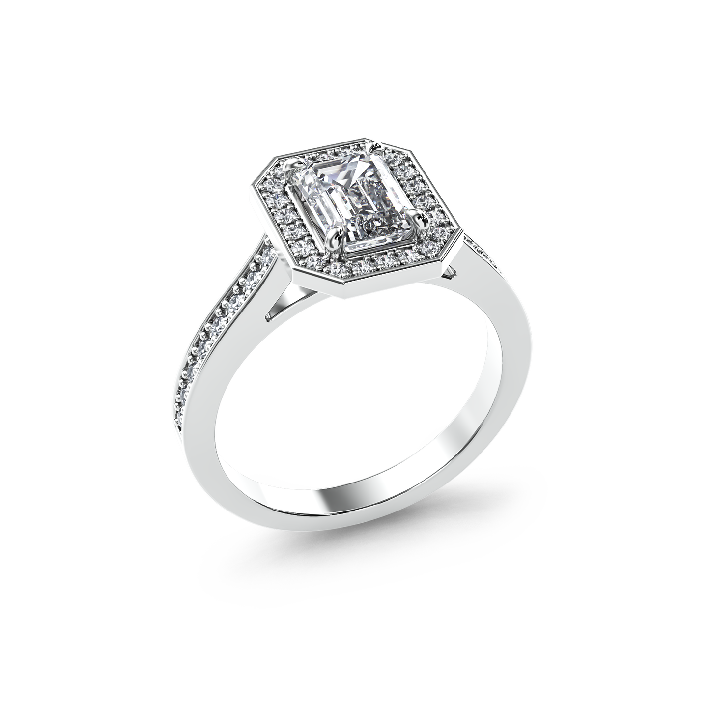 Emerald Majesty Halo Ring