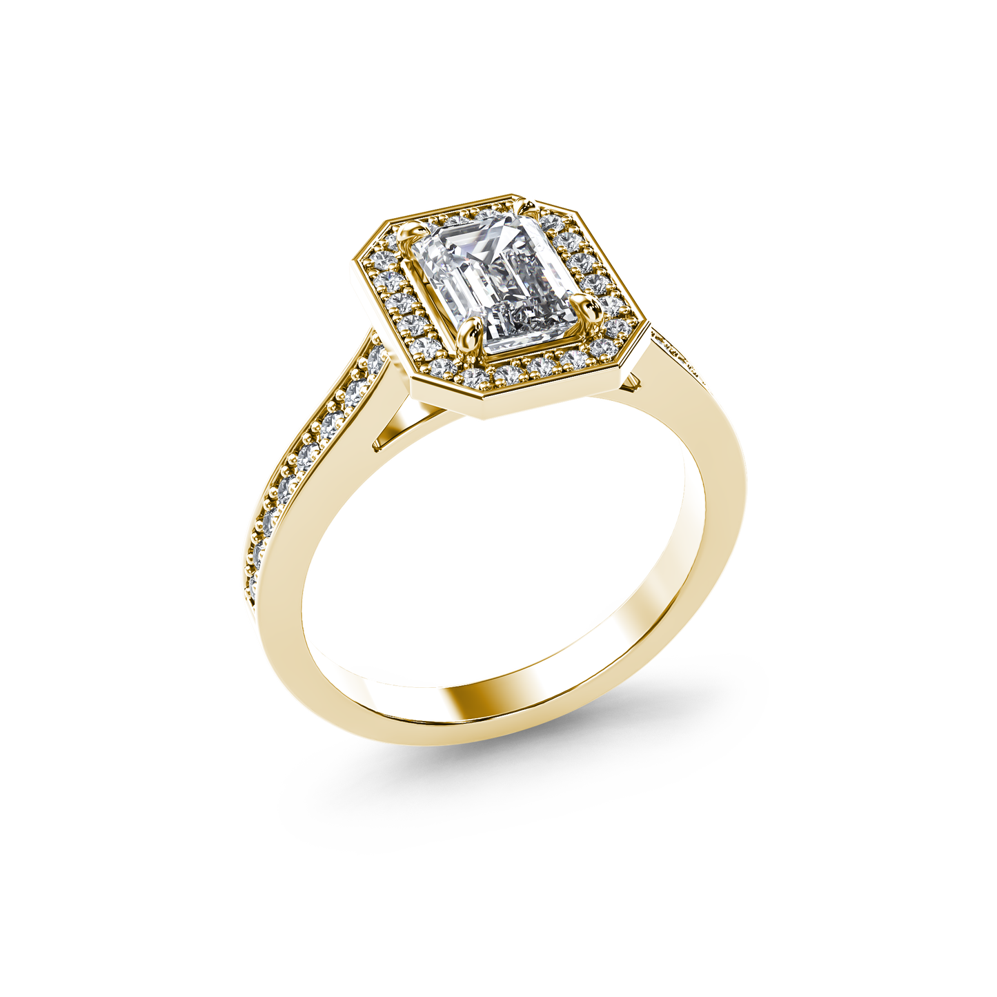 Emerald Majesty Halo Ring