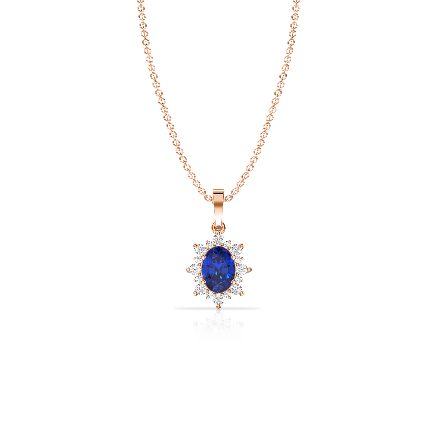 Sapphire Halo Pendant