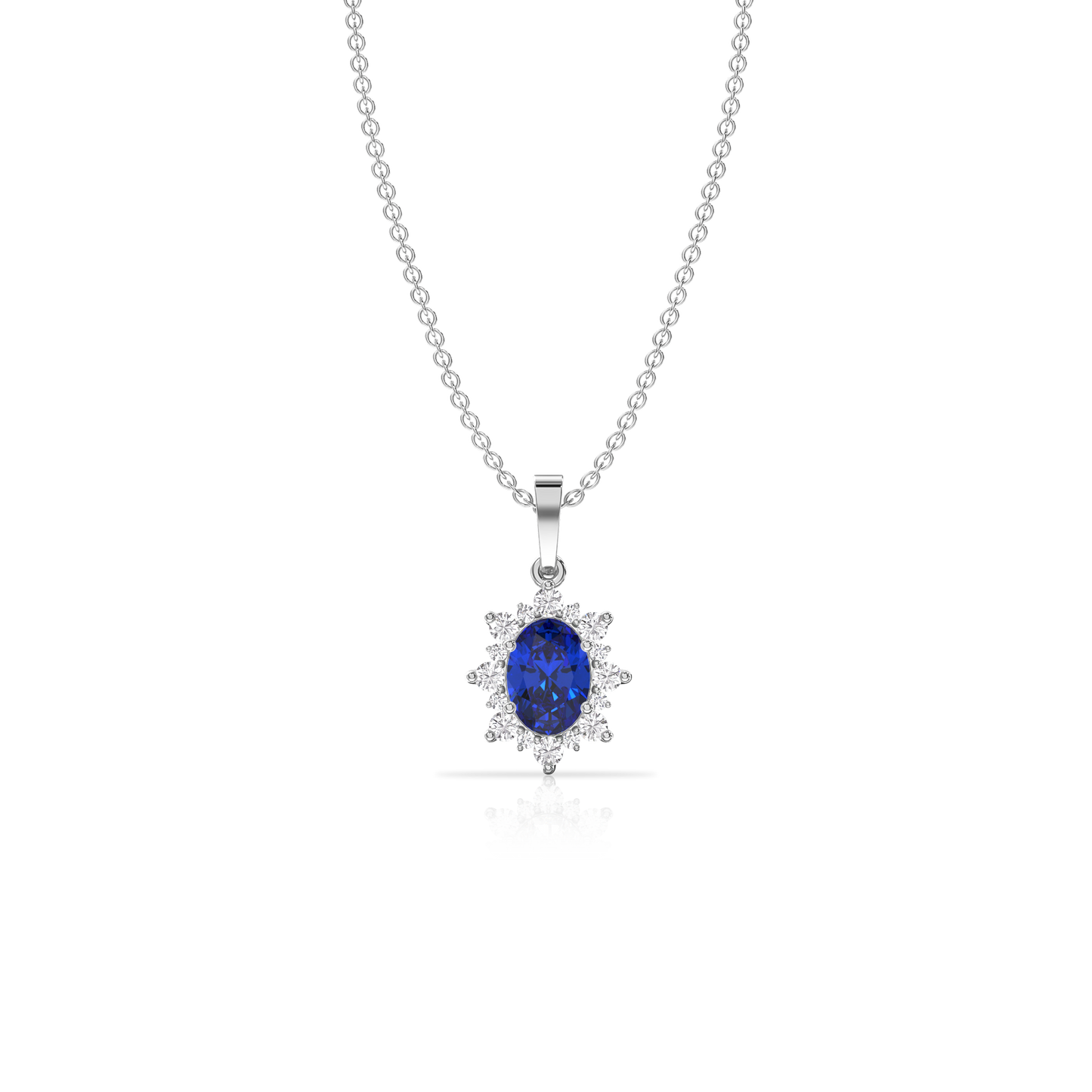 Sapphire Halo Pendant