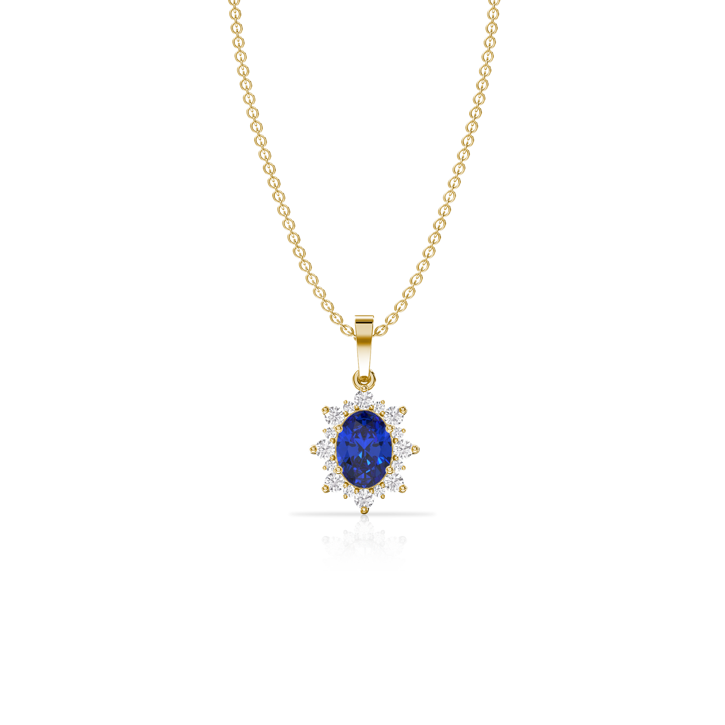 Sapphire Halo Pendant