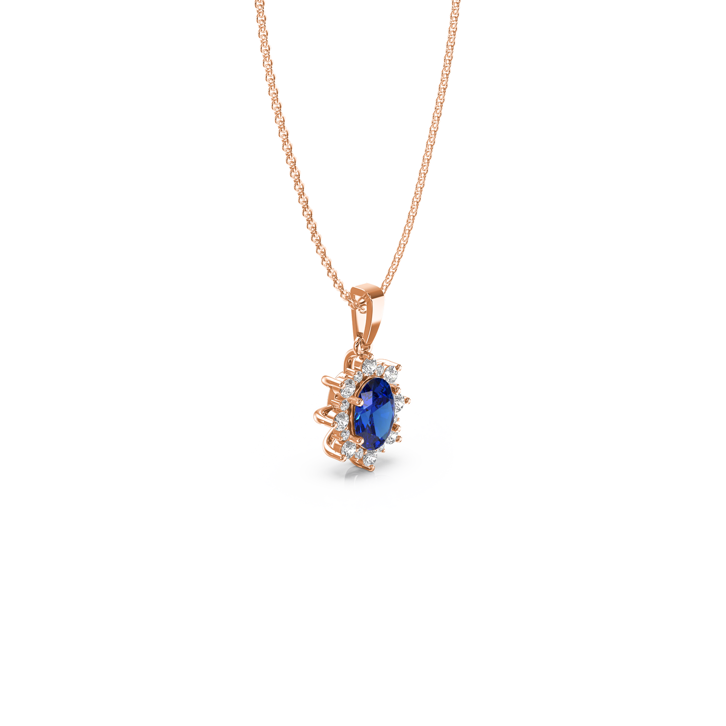 Sapphire Halo Pendant