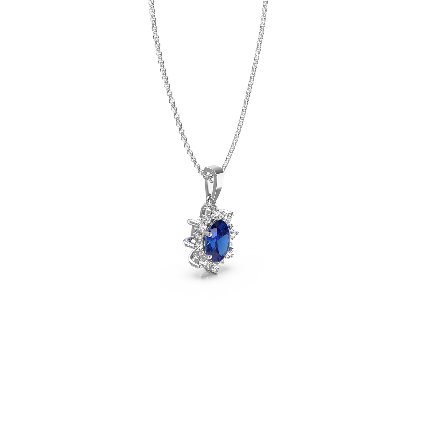Sapphire Halo Pendant