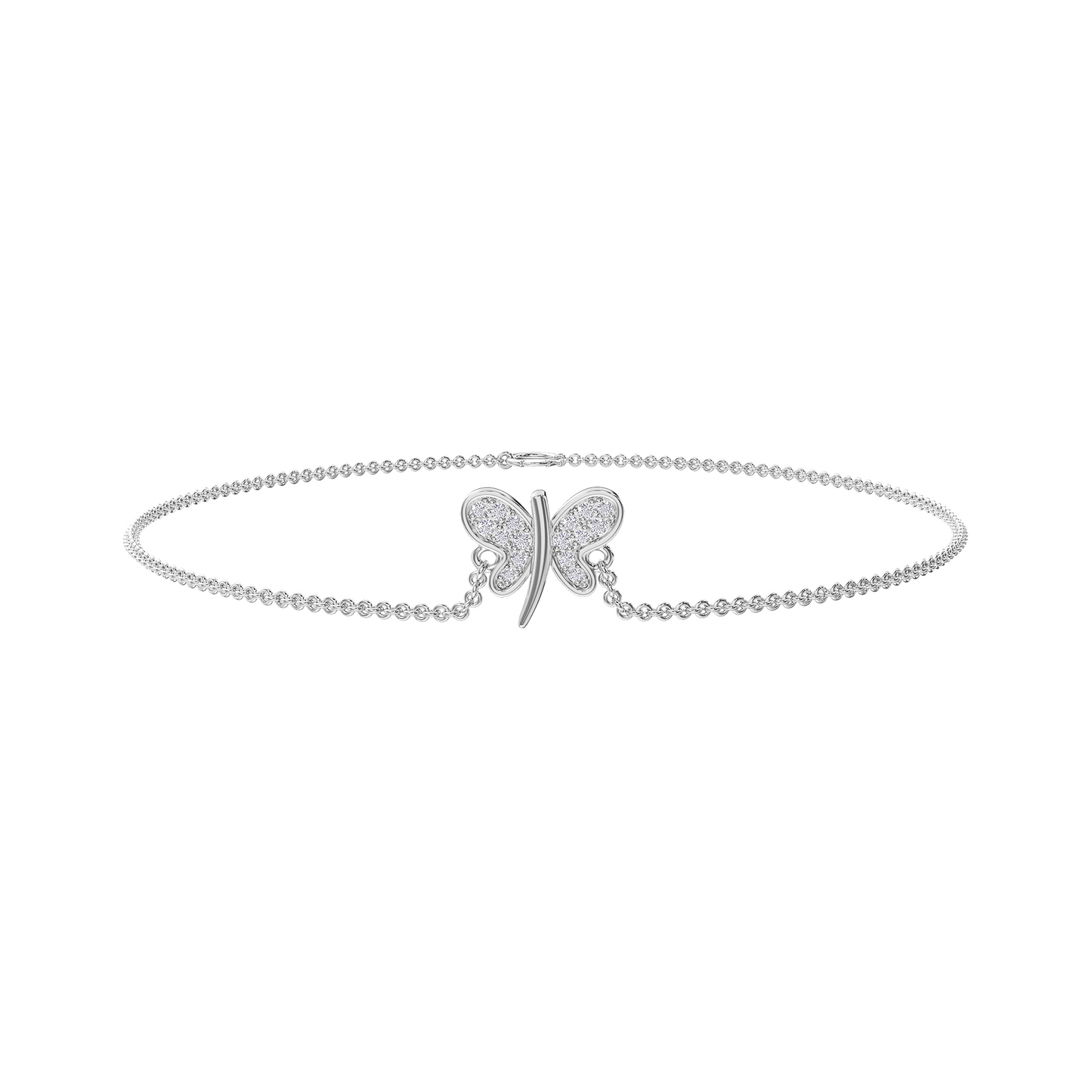 Fluttering Grace Diamond Butterfly Bracelet
