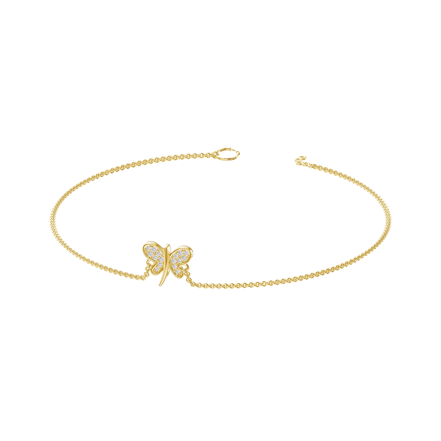 Fluttering Grace Diamond Butterfly Bracelet
