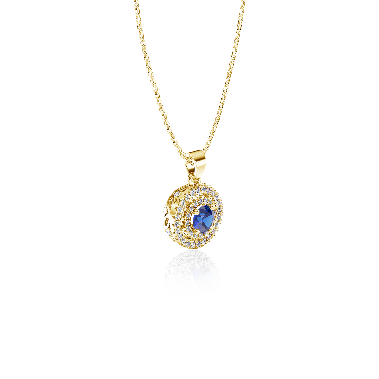 Royal Azure Circle Pendant