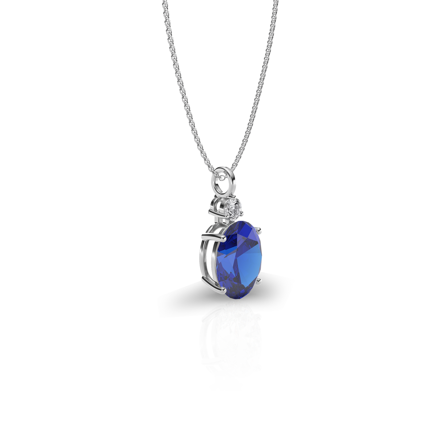 Celeste Sapphire Diamond Pendant