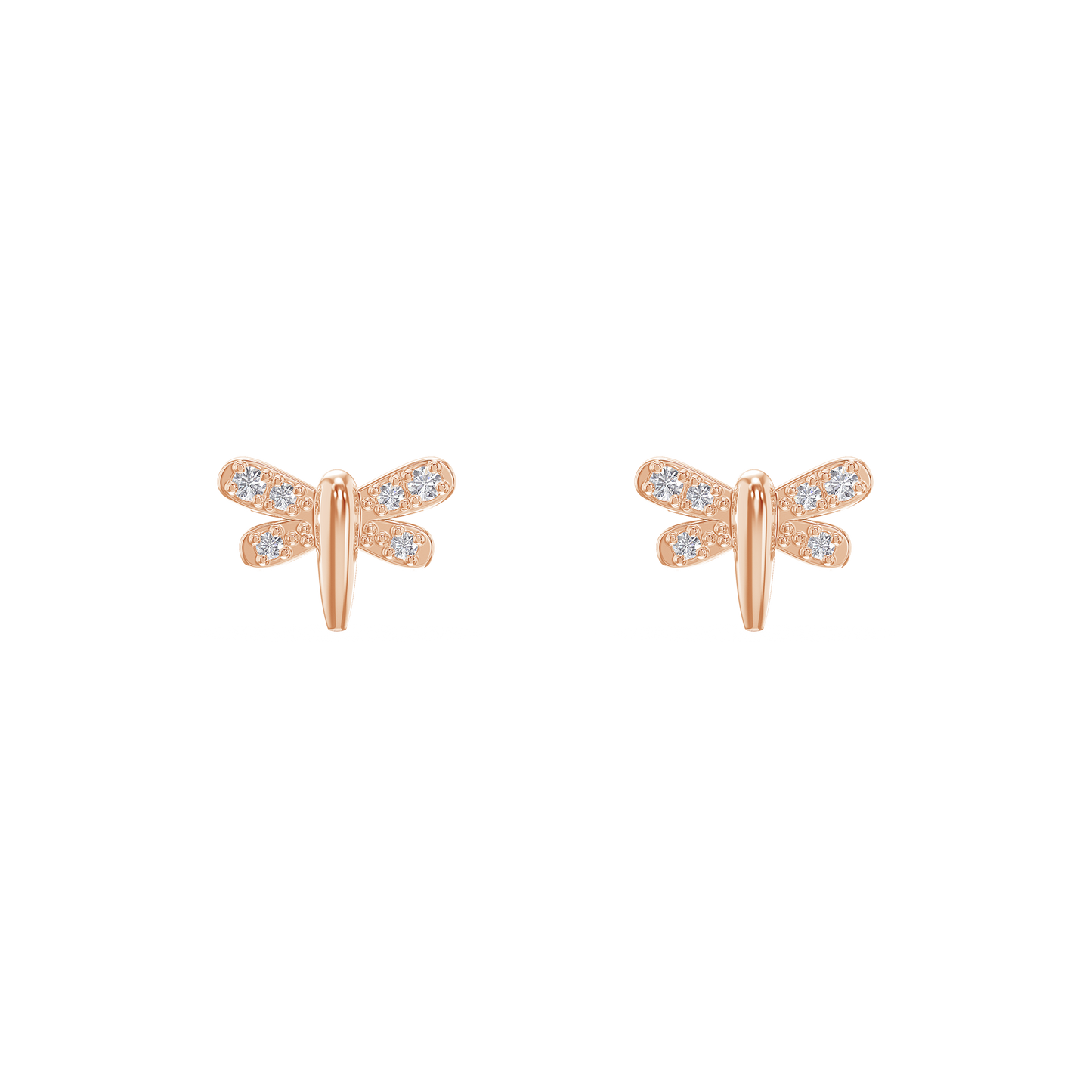Diamond Moth Elegance Earrings