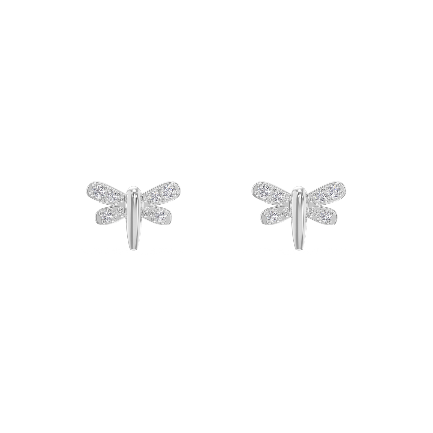 Diamond Moth Elegance Earrings