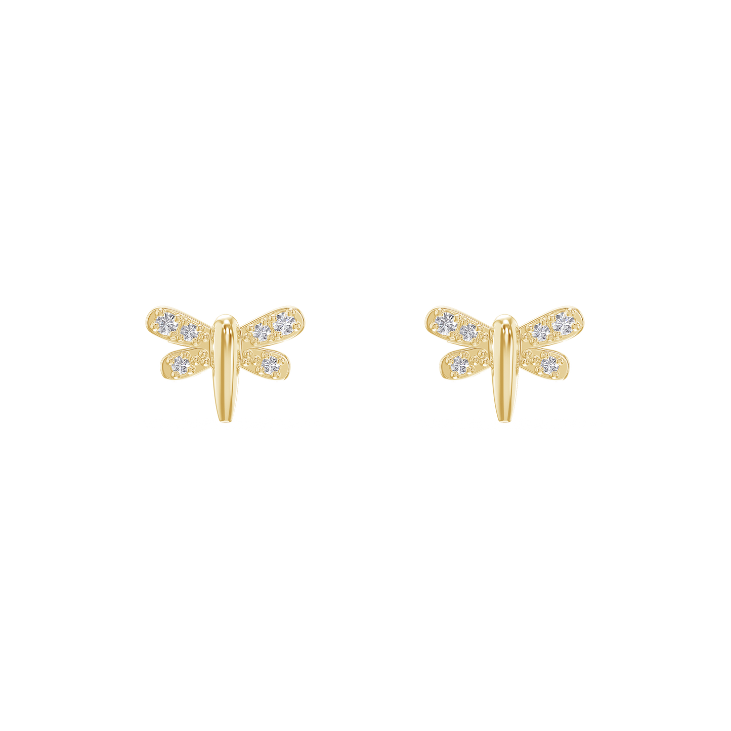 Diamond Moth Elegance Earrings