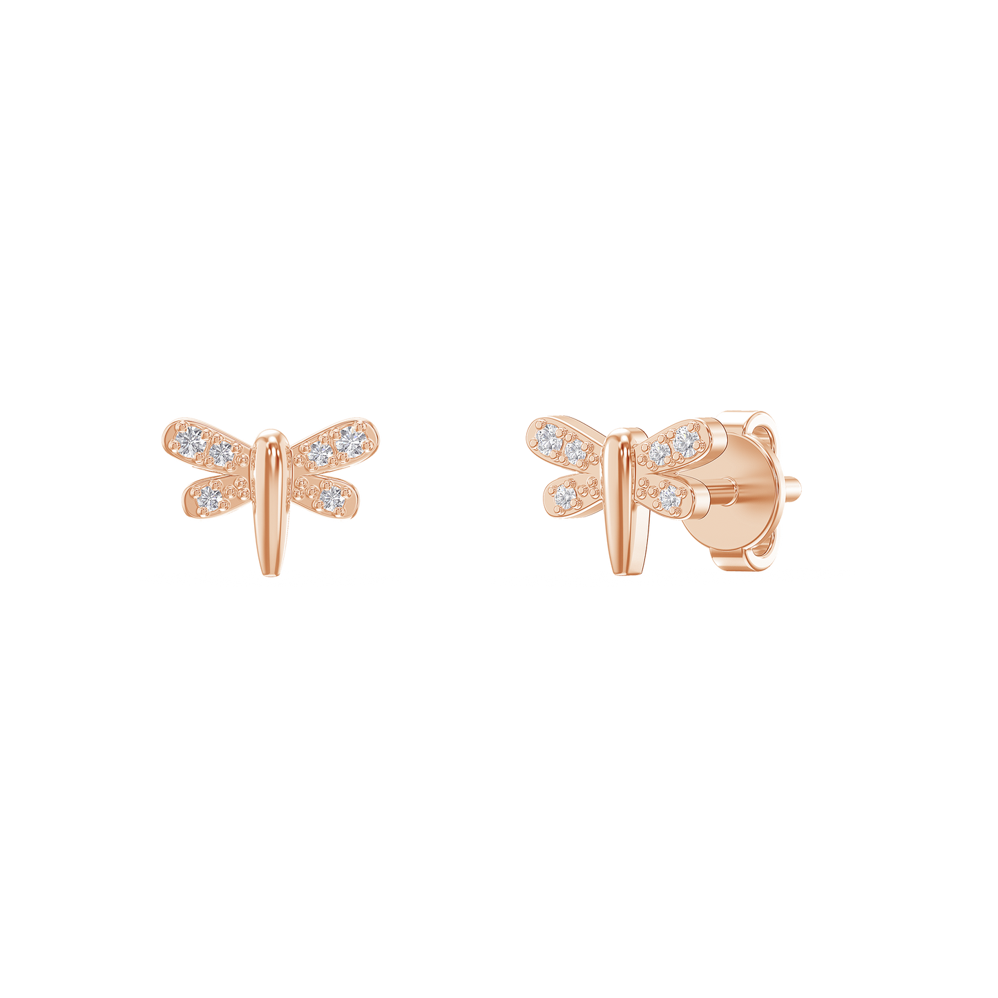 Diamond Moth Elegance Earrings