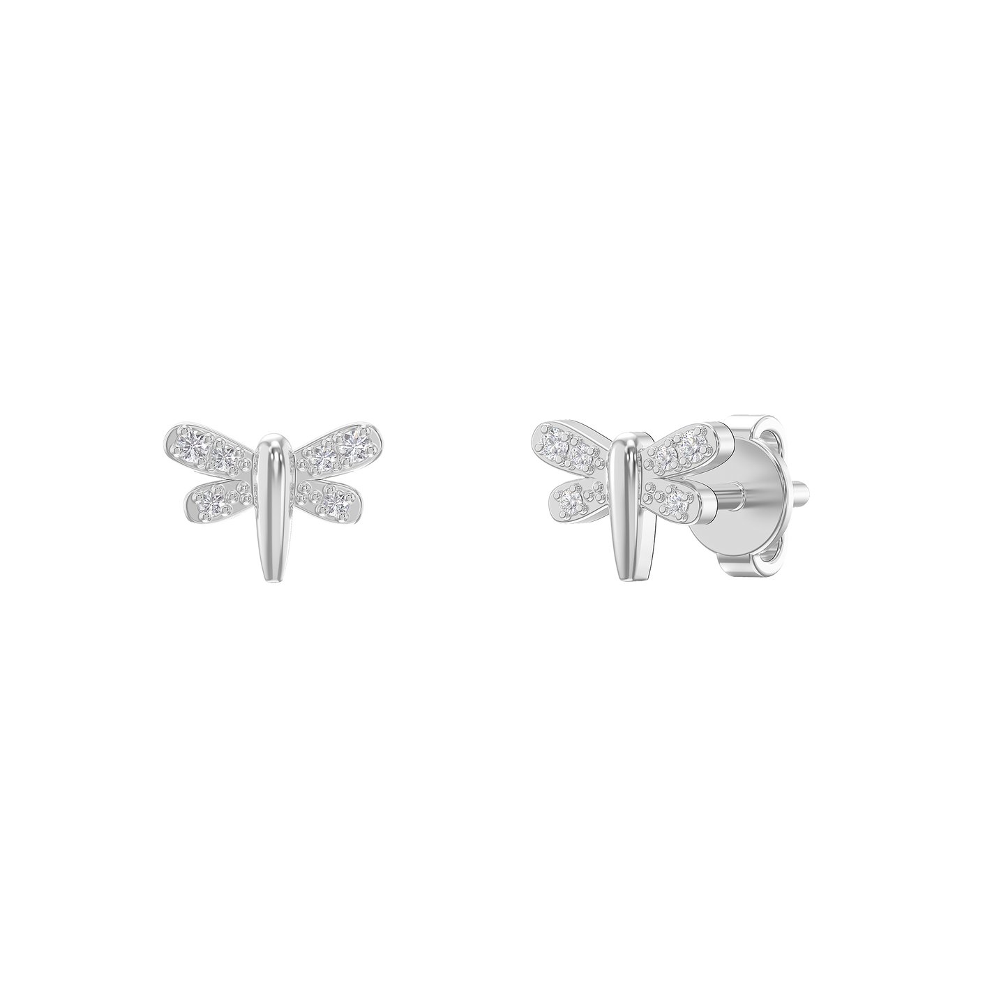 Diamond Moth Elegance Earrings