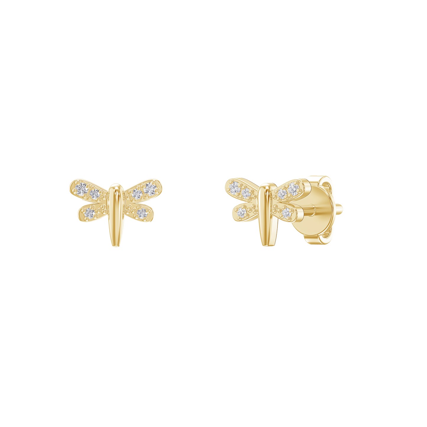 Diamond Moth Elegance Earrings