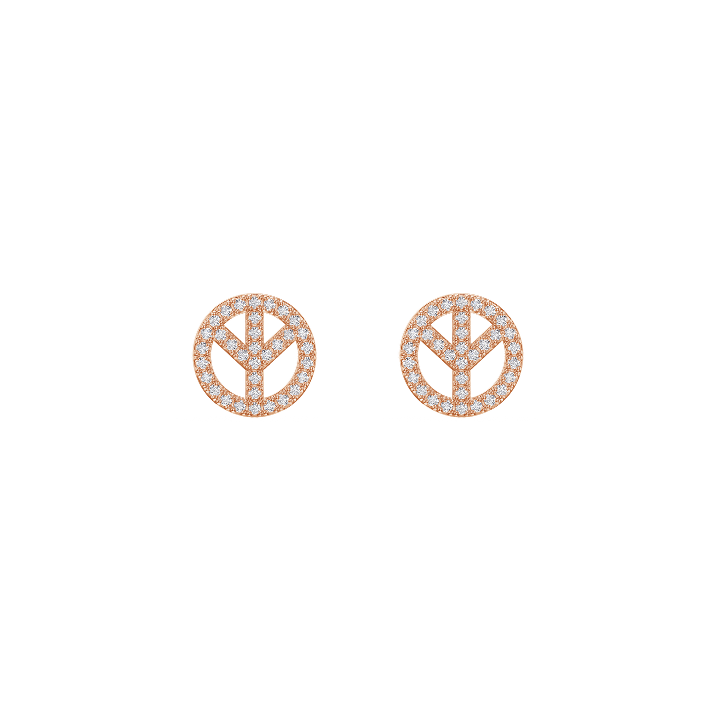 Diamond Peace Charm Earrings