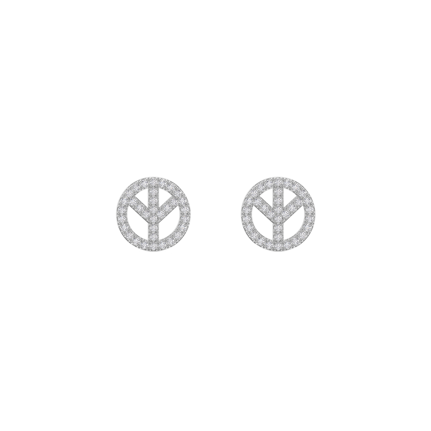 Diamond Peace Charm Earrings
