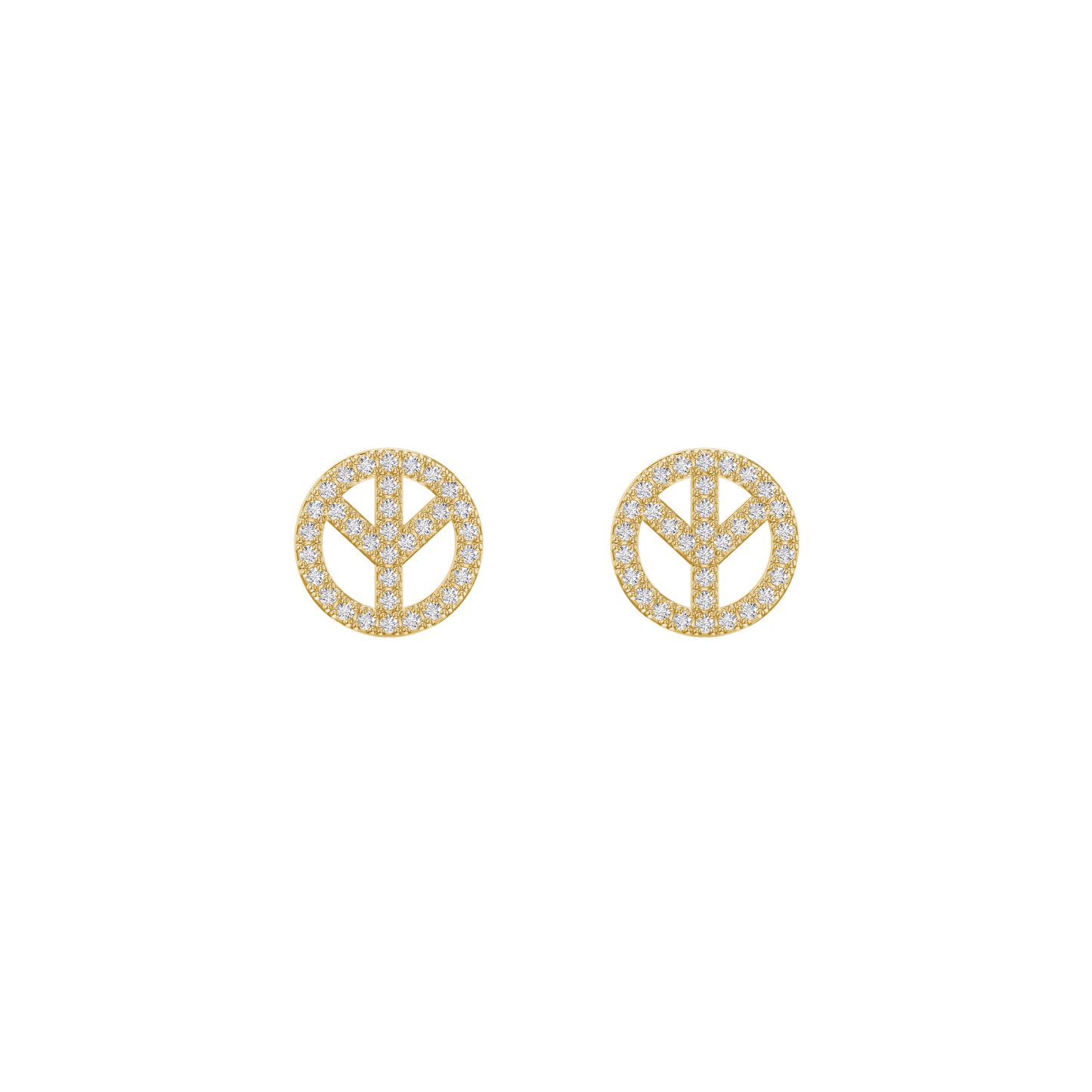 Diamond Peace Charm Earrings