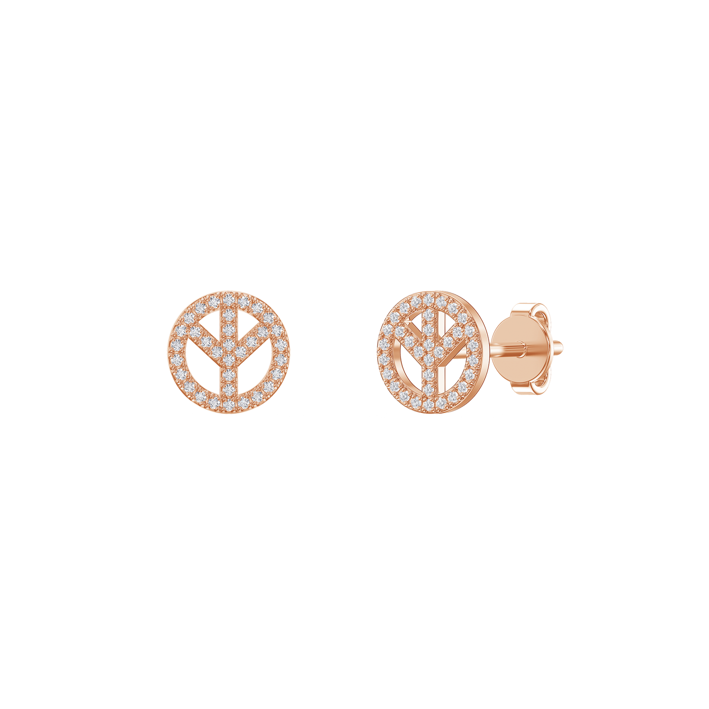 Diamond Peace Charm Earrings