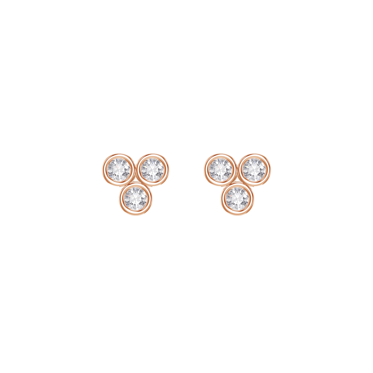 Trinity Glow Bezel Earrings