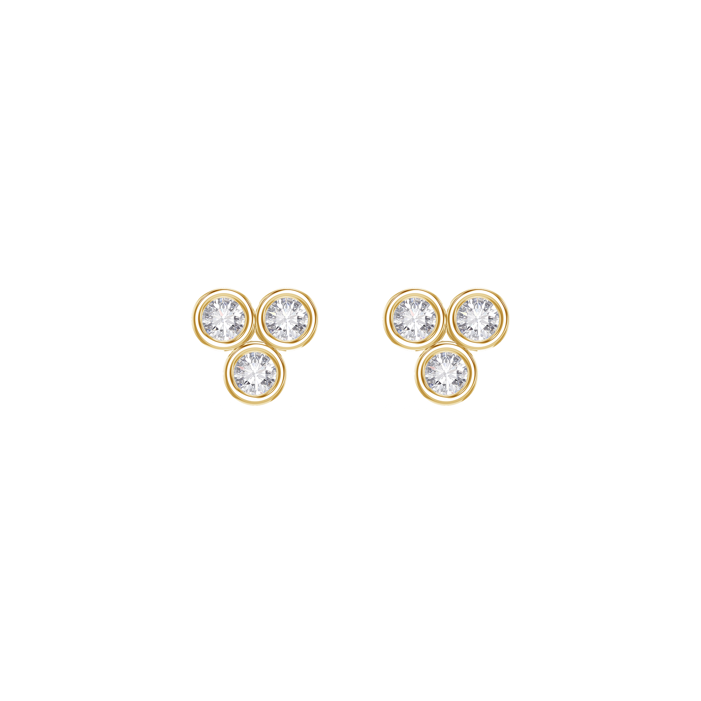 Trinity Glow Bezel Earrings