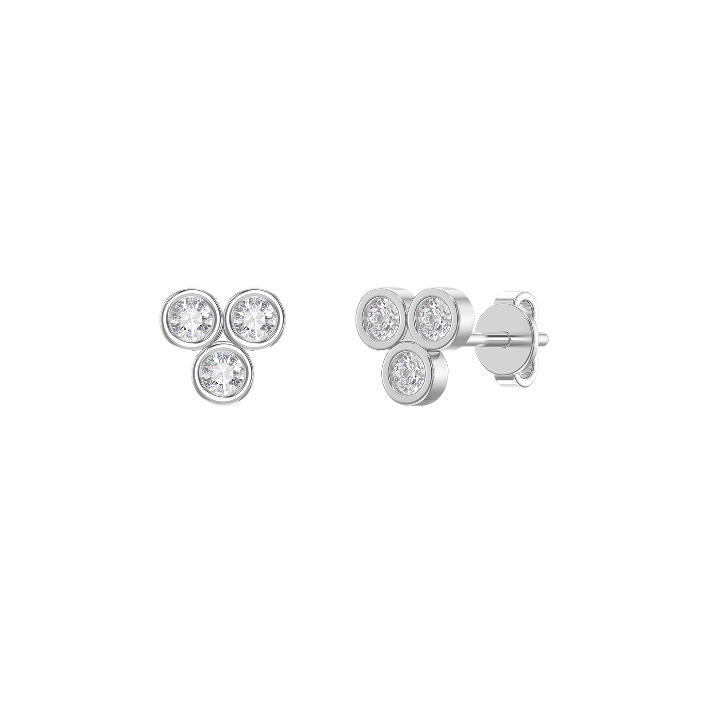 Trinity Glow Bezel Earrings