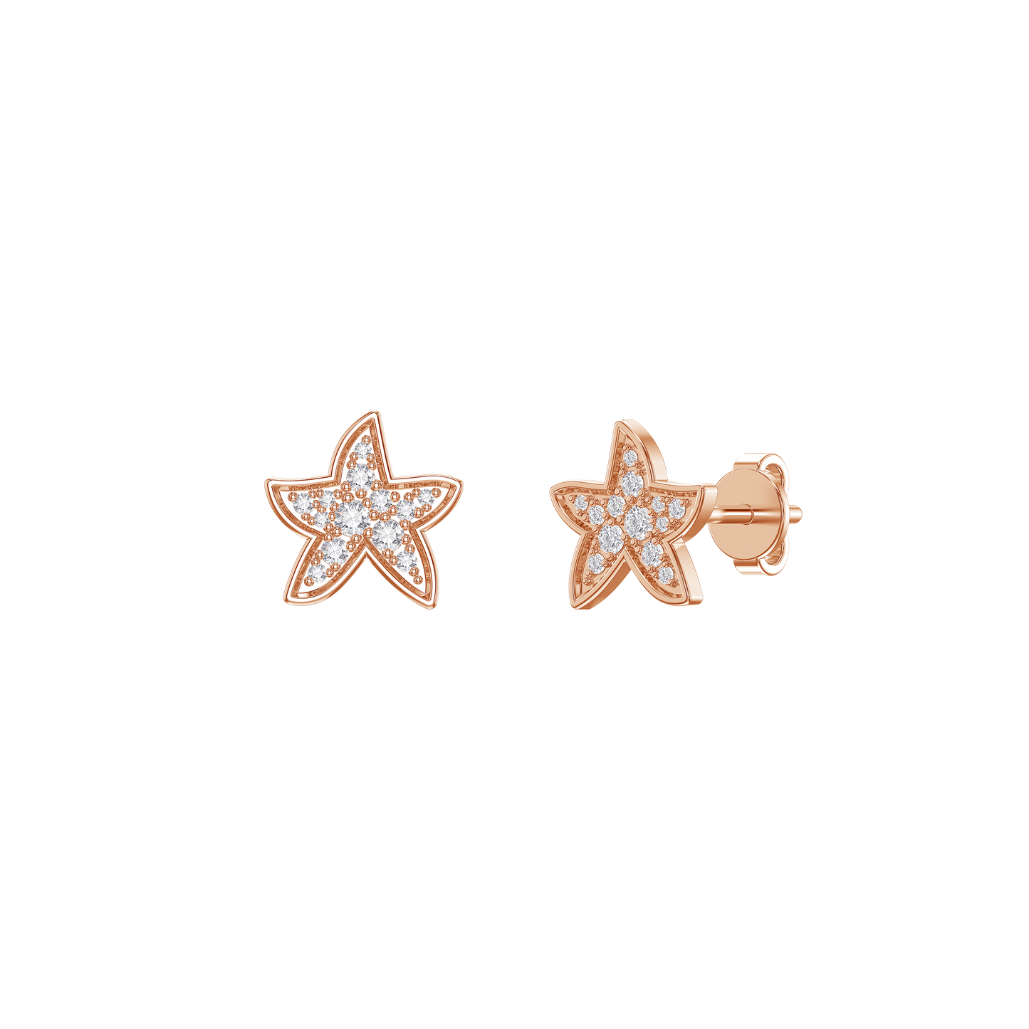 Stellar Starfish Pavé Earrings