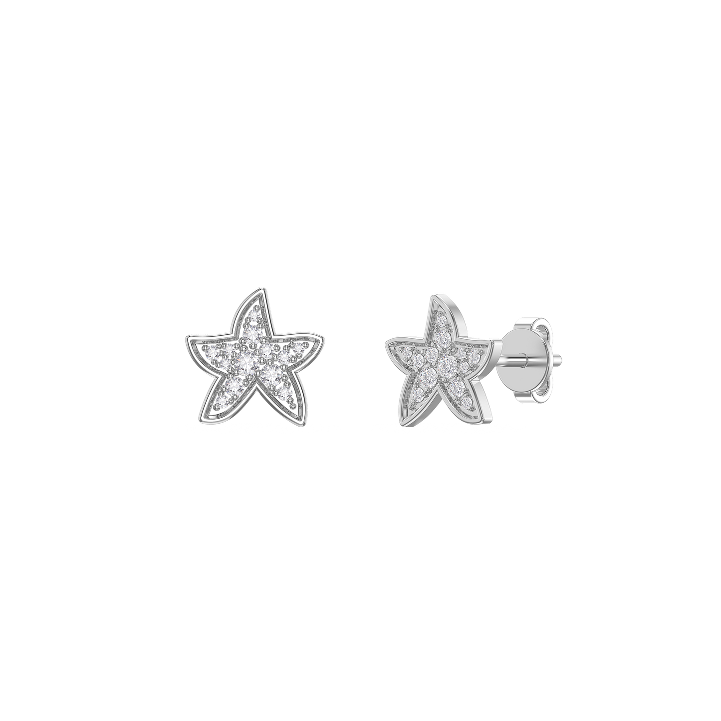 Stellar Starfish Pavé Earrings