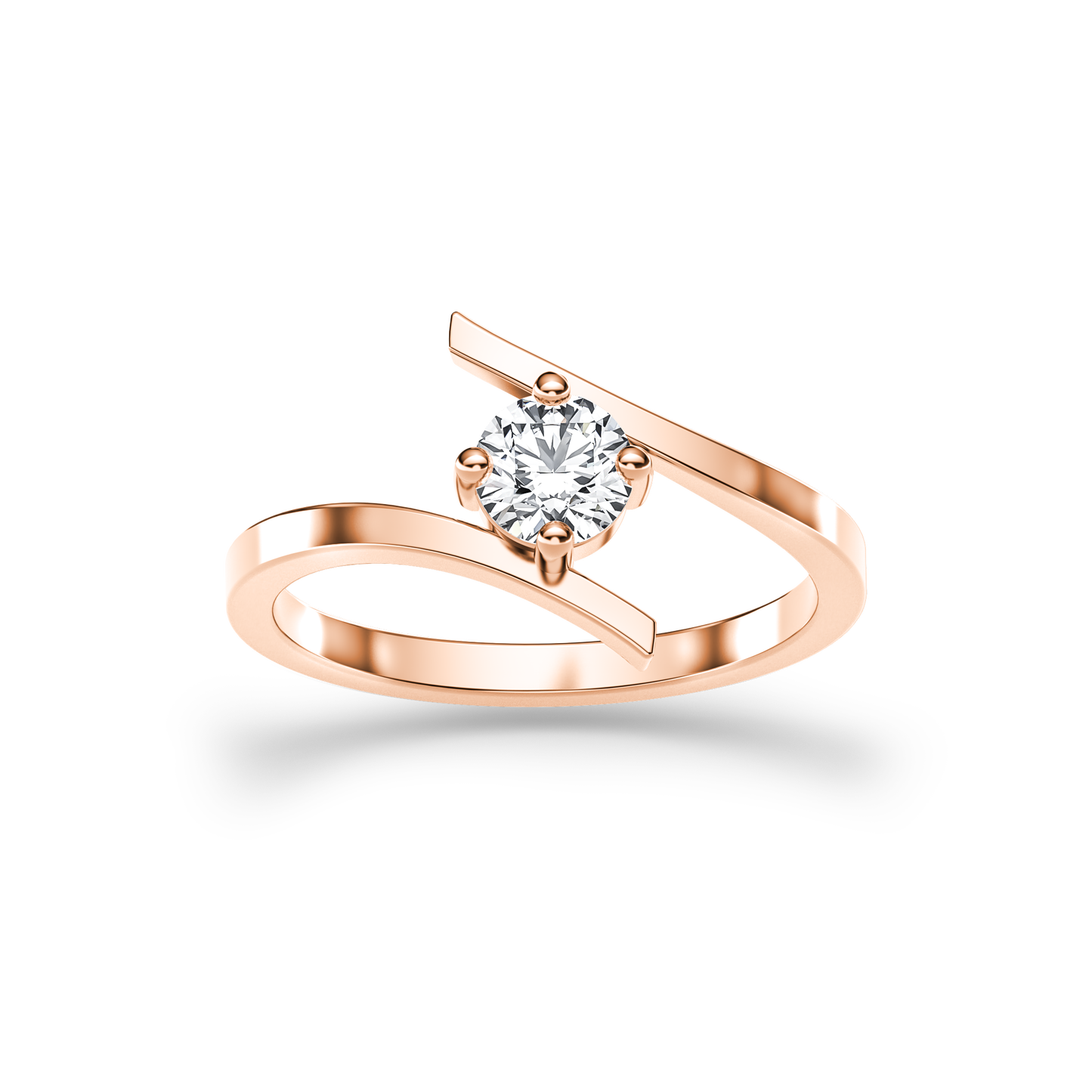 Luminous Tangent Solitaire Ring