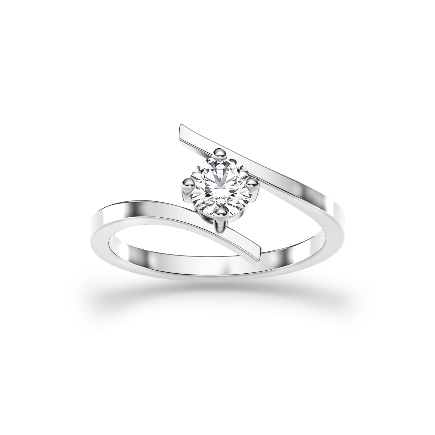 Luminous Tangent Solitaire Ring