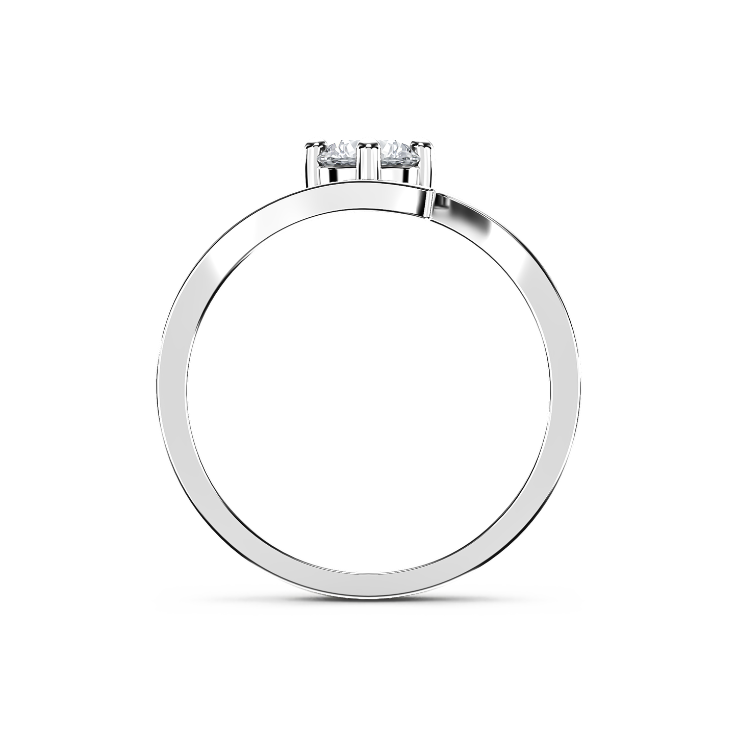 Luminous Tangent Solitaire Ring