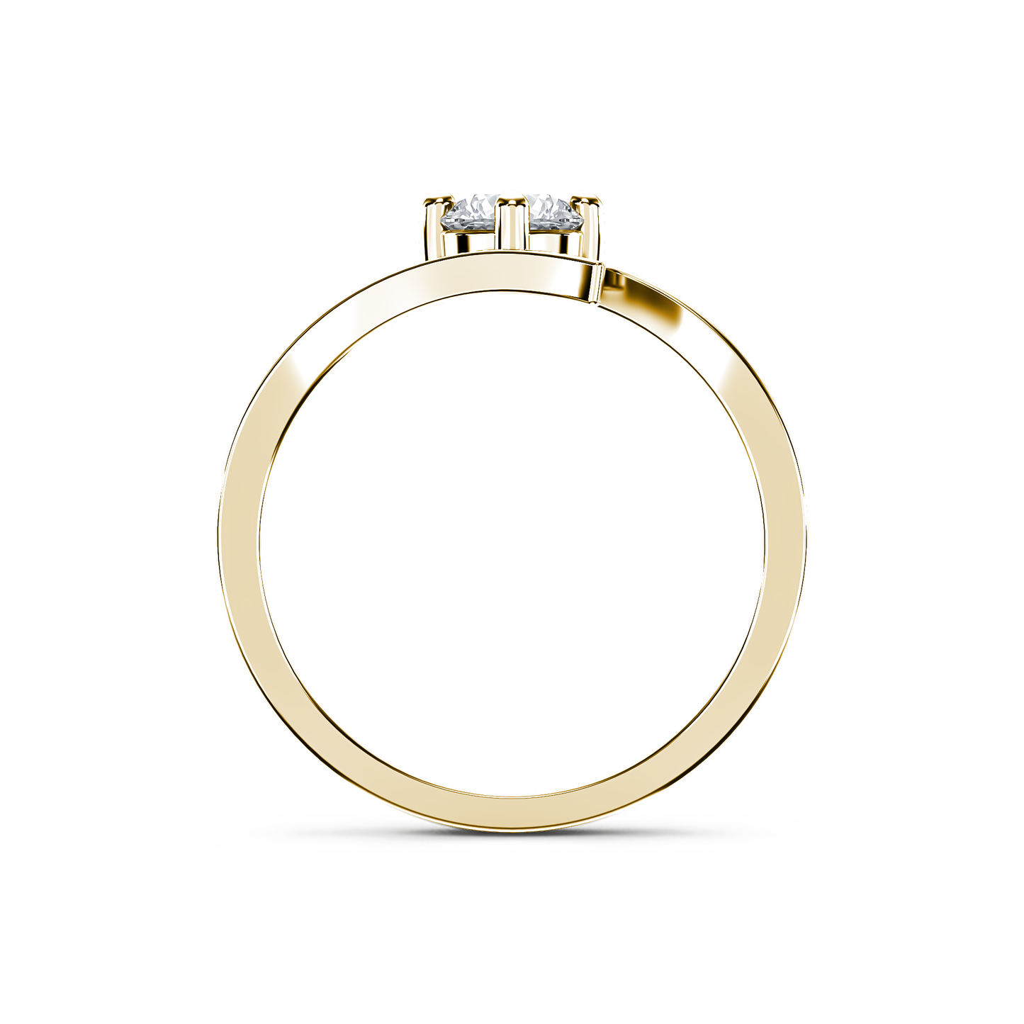 Luminous Tangent Solitaire Ring