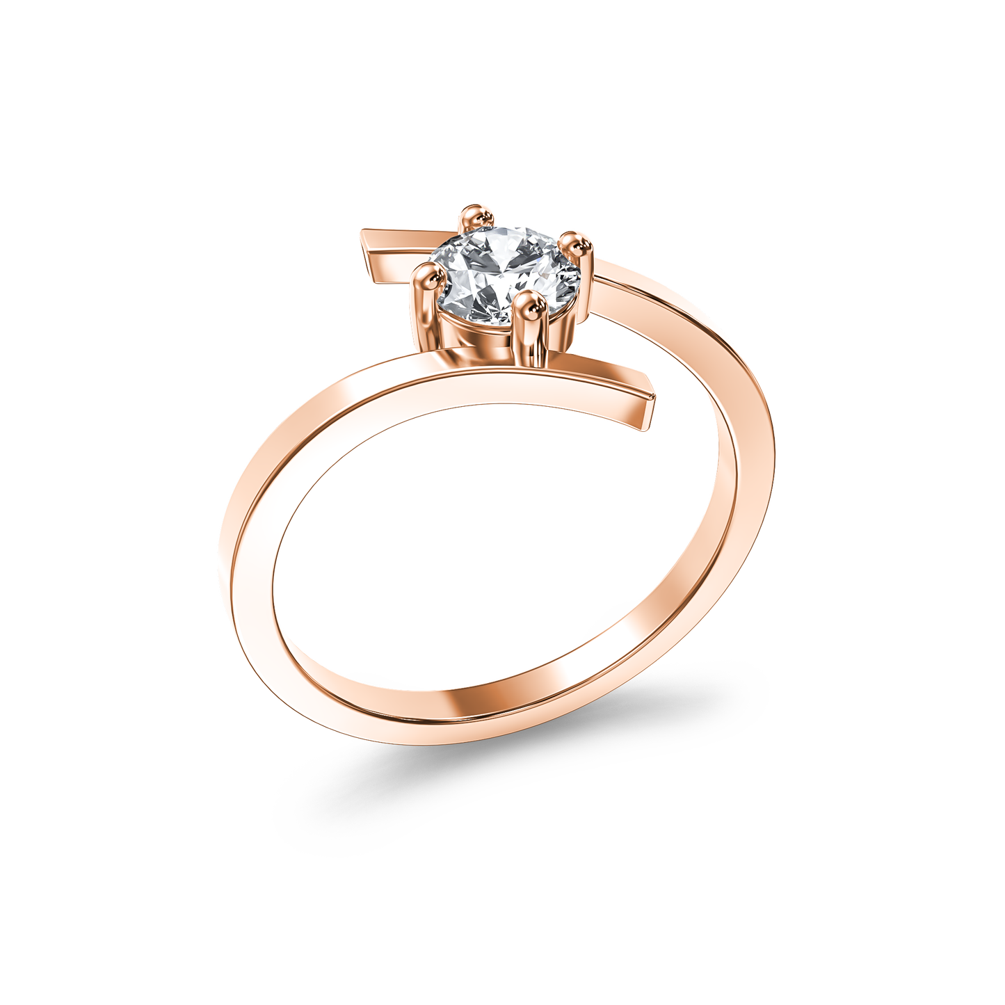 Luminous Tangent Solitaire Ring