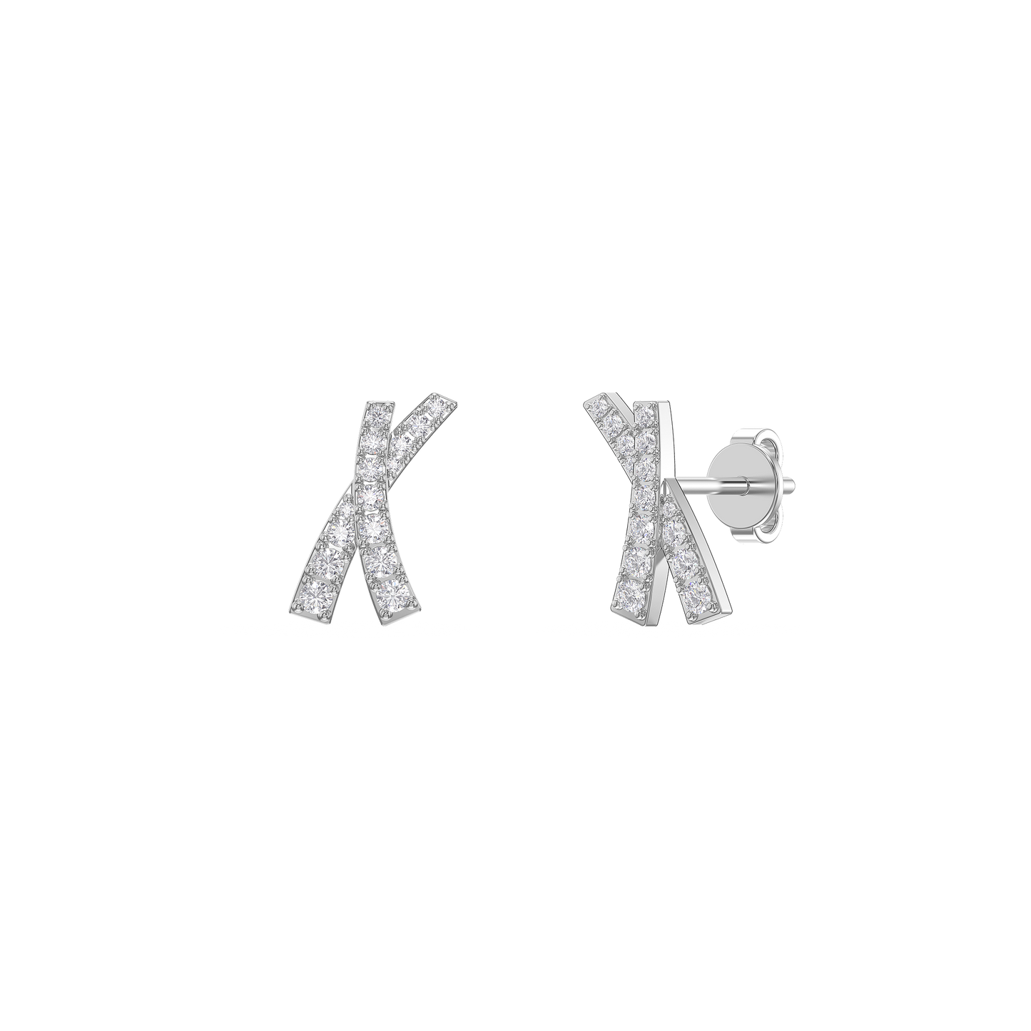 Radiant X Prong Earrings