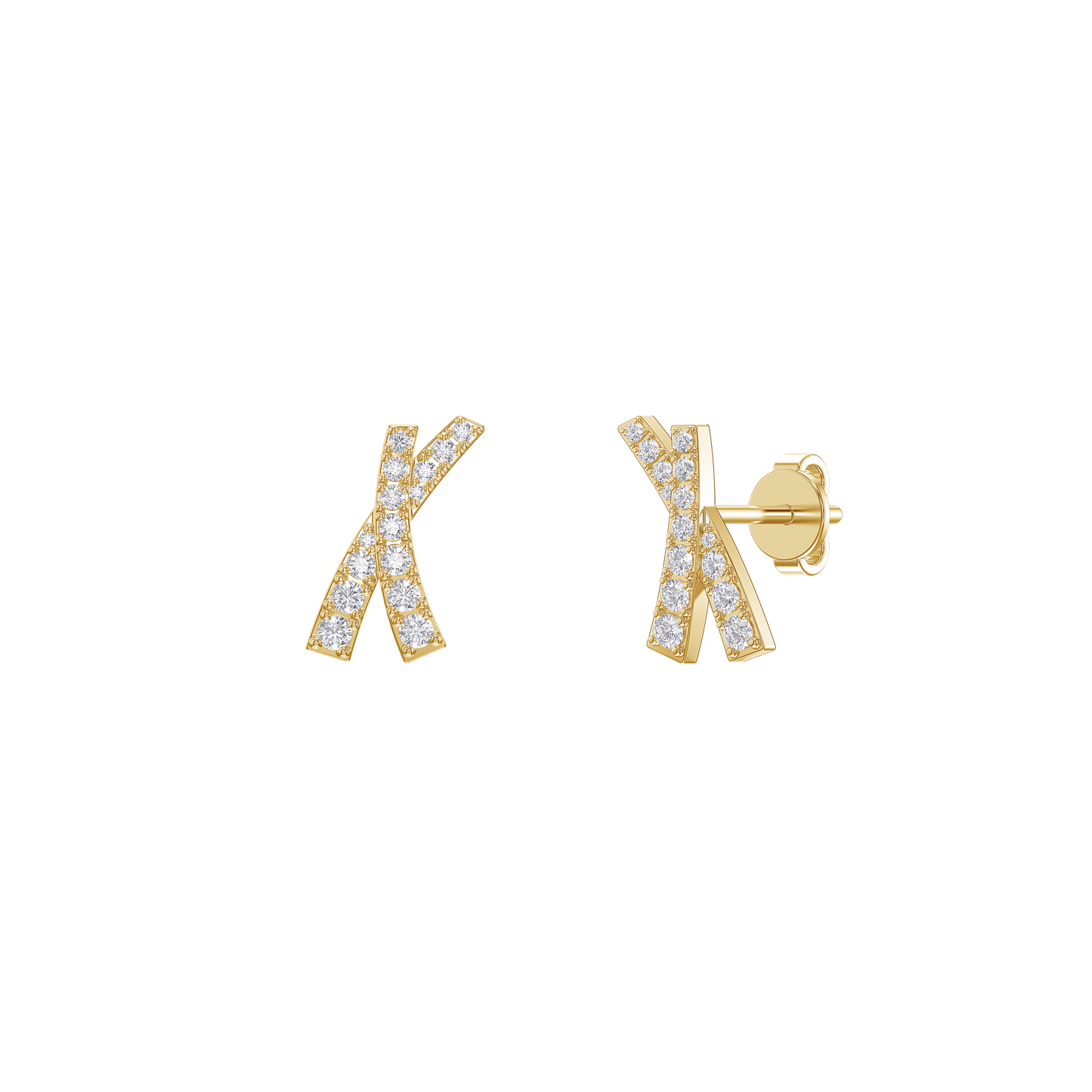 Radiant X Prong Earrings