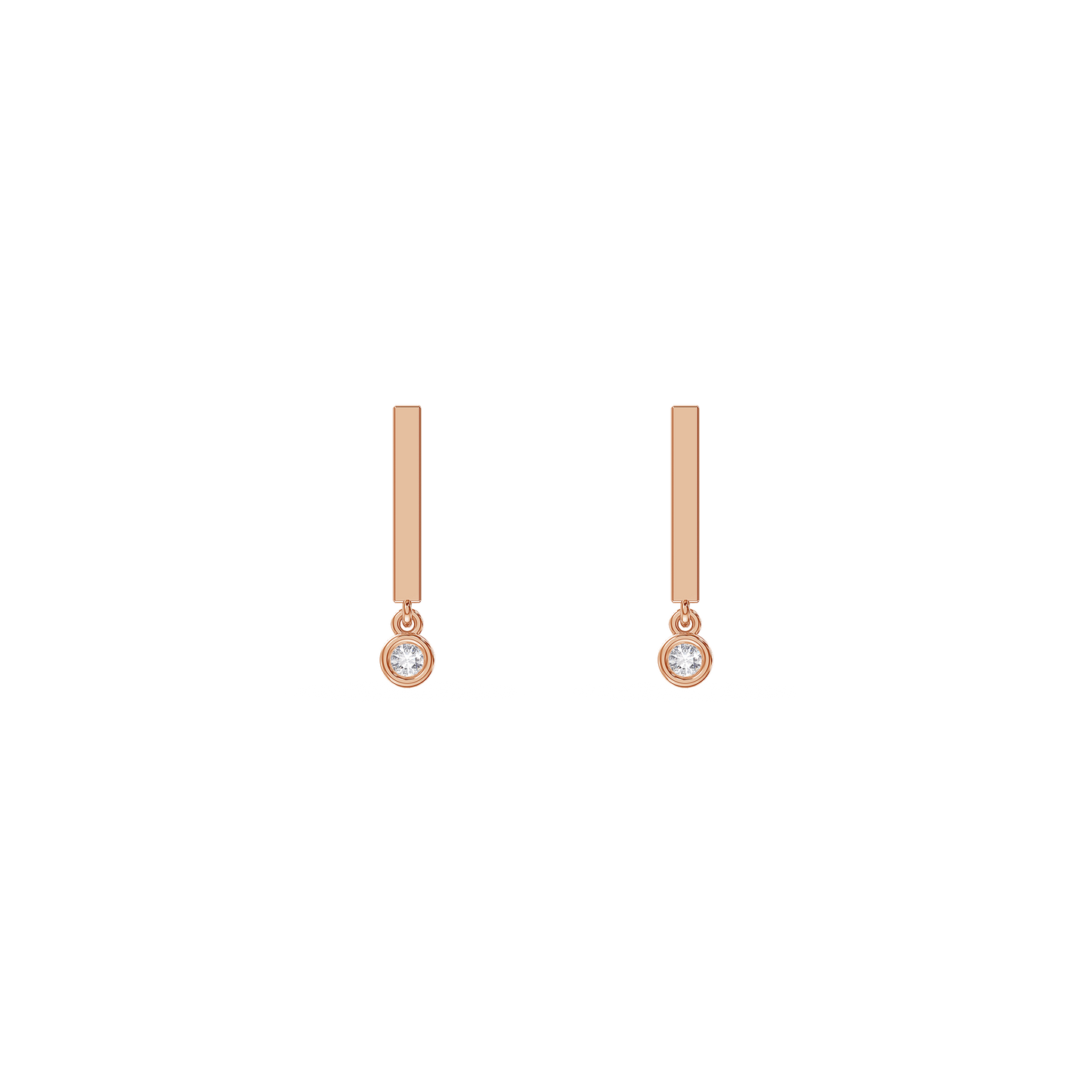 Modern Bar Drop Gem Earrings