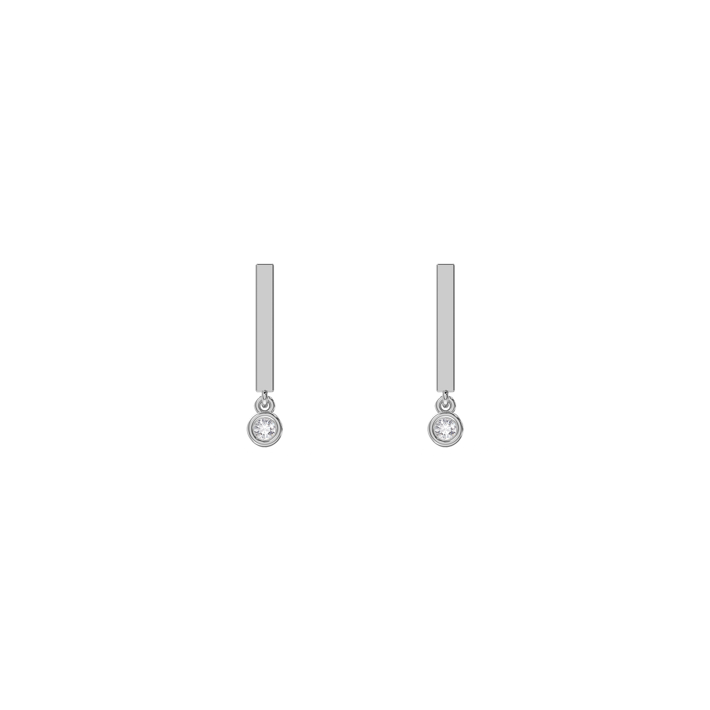 Modern Bar Drop Gem Earrings