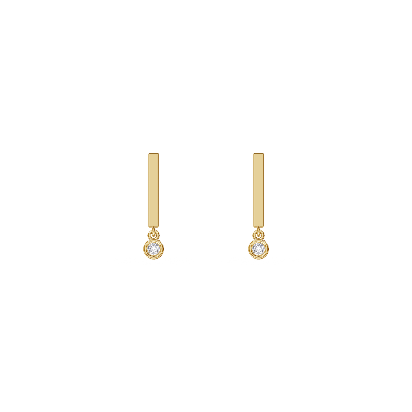 Modern Bar Drop Gem Earrings