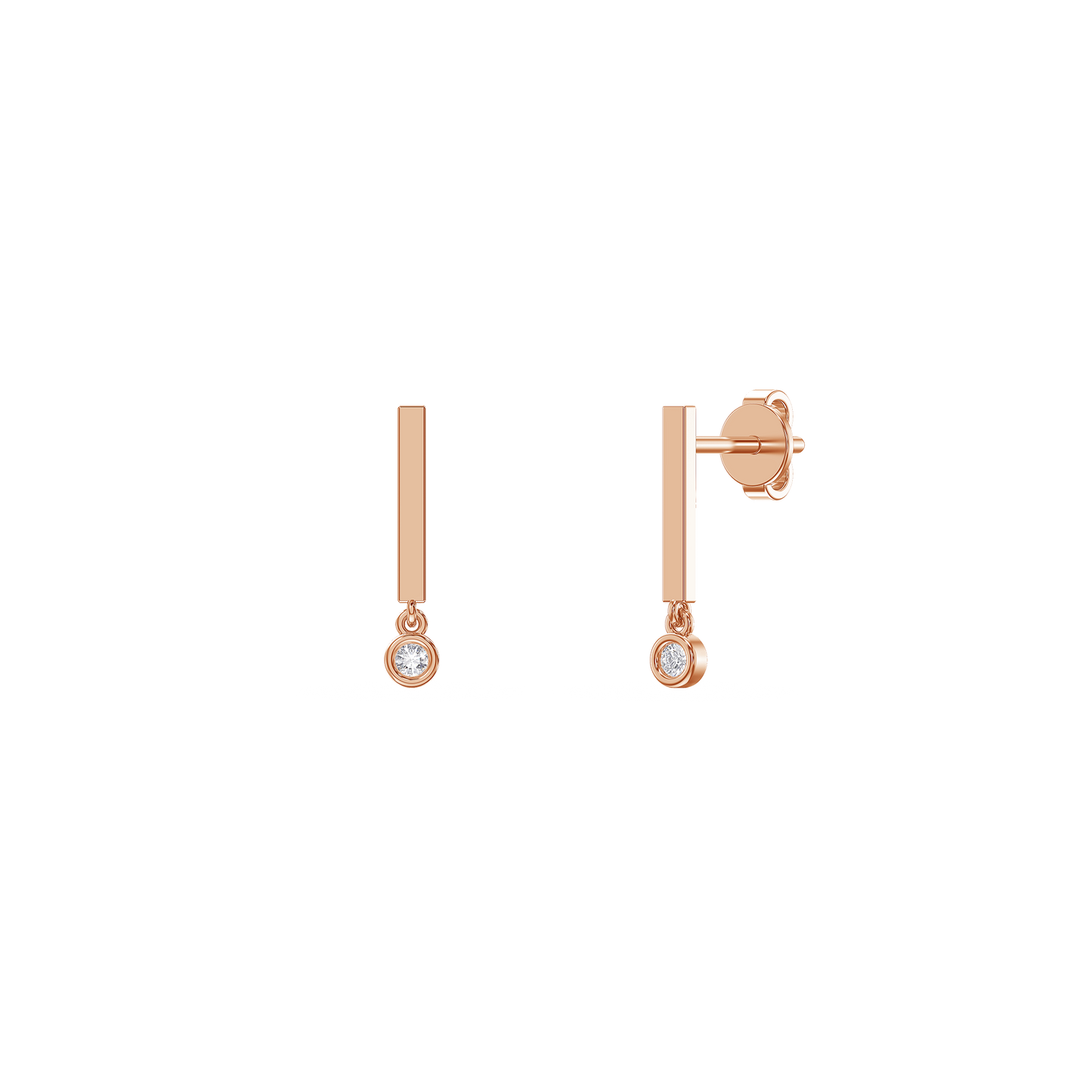 Modern Bar Drop Gem Earrings