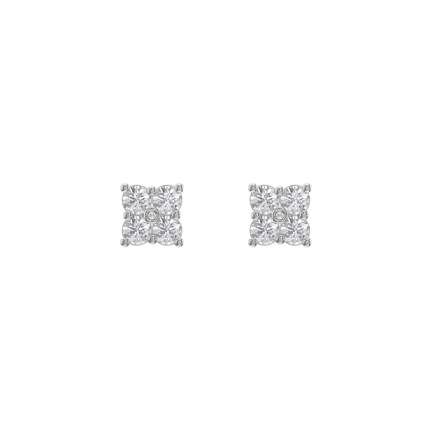 Classic Cluster Diamond Earrings