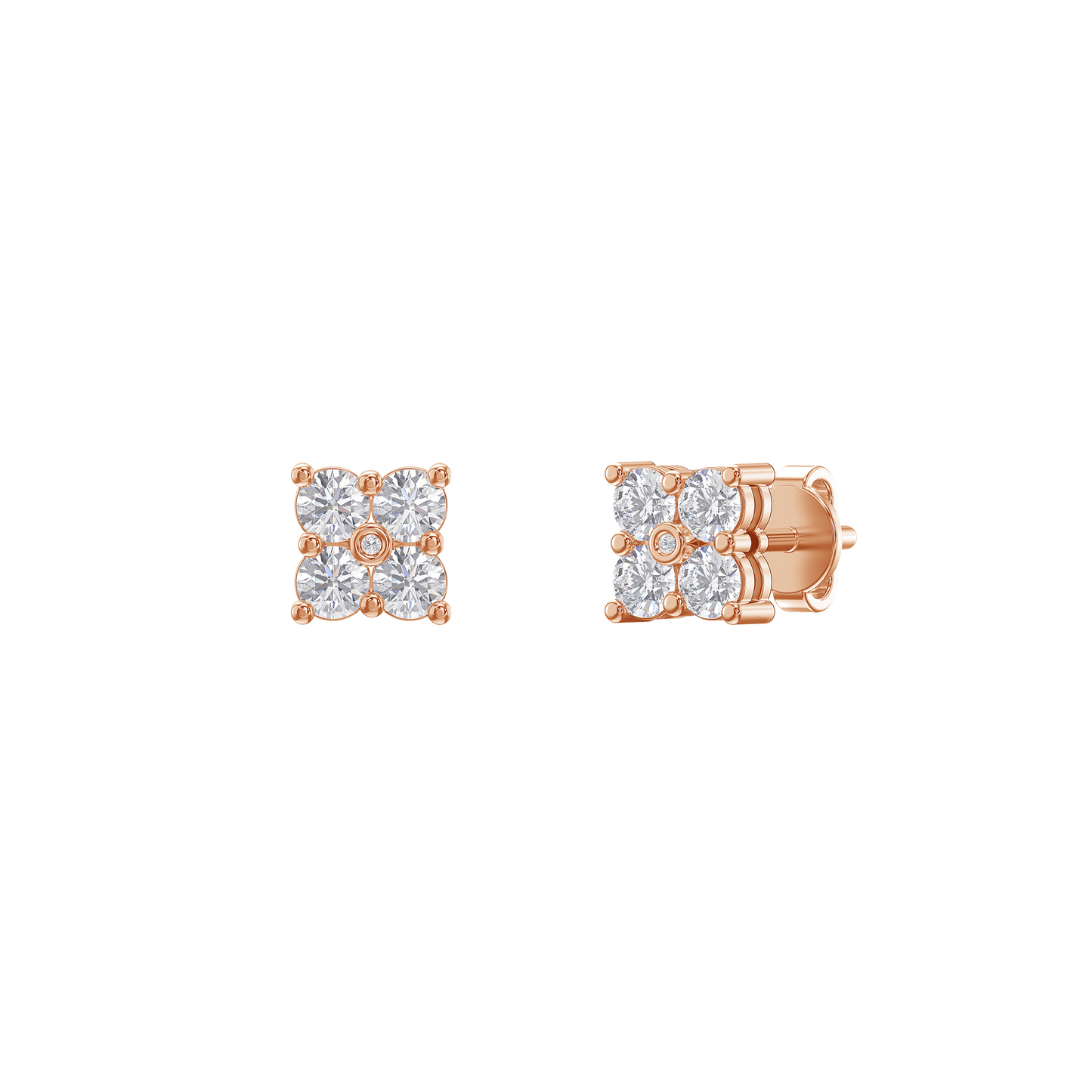 Classic Cluster Diamond Earrings