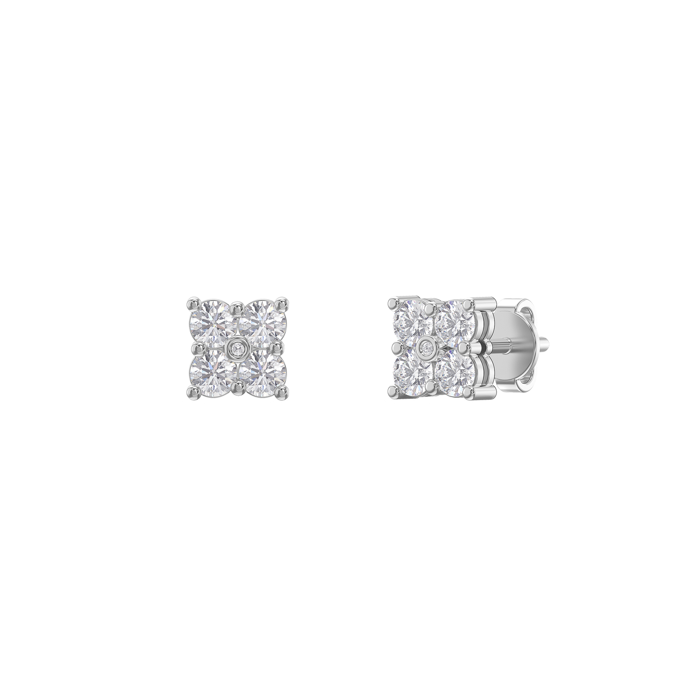 Classic Cluster Diamond Earrings